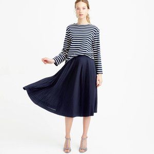 J.Crew Micro-pleated Midi Skirt in Navy (Size 0)